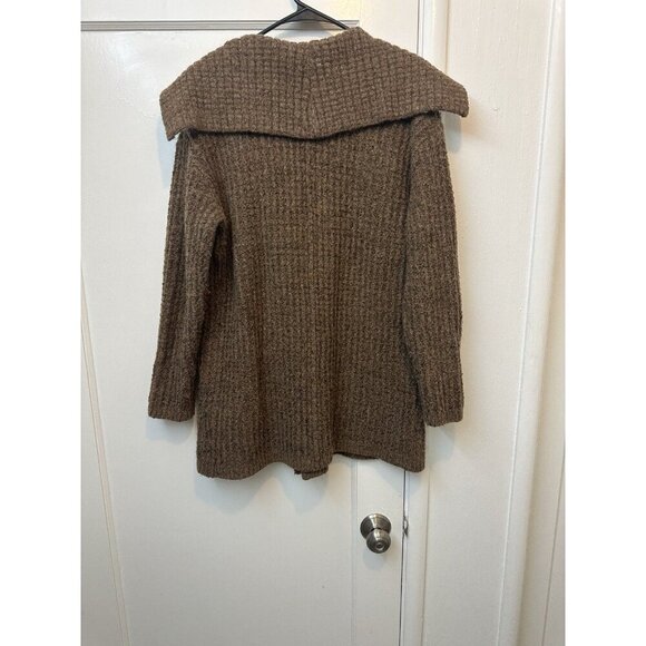 Free People Heavy Knit Chunky Sweater Cardigan Brown Sz S Oversized Big Buttons - Picture 4 of 8